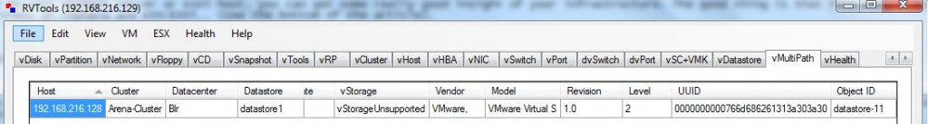 RVTools-Multipath -VMware Arena-3