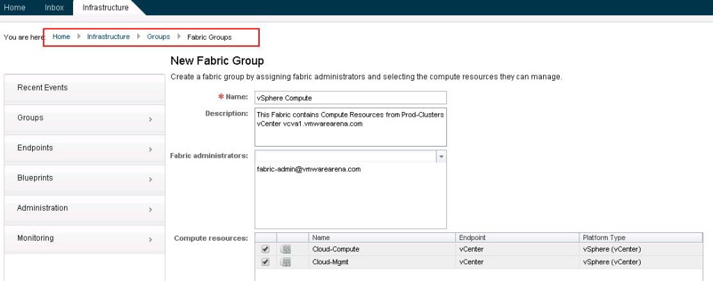 vCAC Fabric Configuration -1