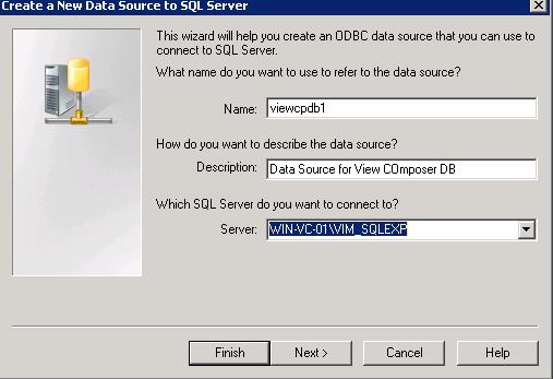 Create ODBC Connection for Horizon View Composer Installation _4