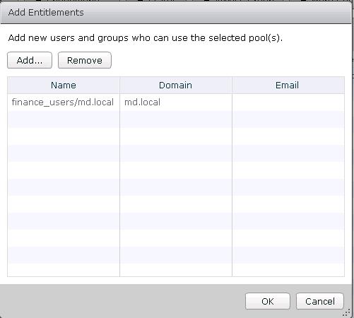 Adding VMware View Desktop pool Entitlement_4