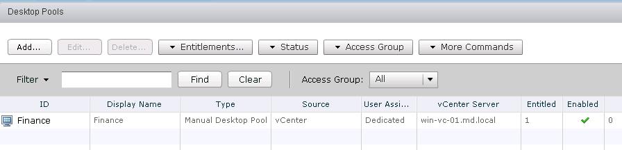 Adding VMware View Desktop pool Entitlement_5