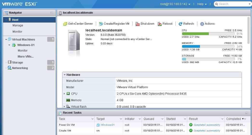 vSphere 6.0 Update 2 -VMware Host Client