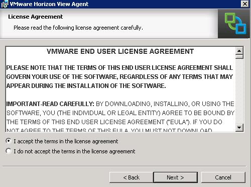 VMware View Agent Installation on RDS host