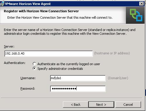 VMware View Agent Installation on RDS host