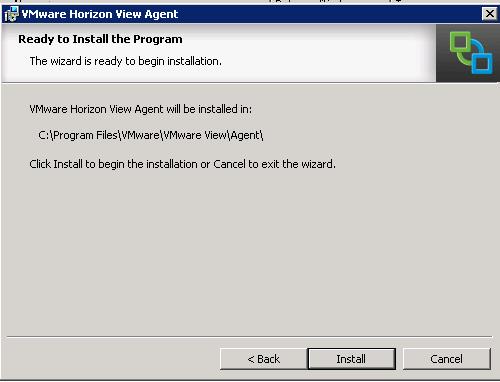 VMware View Agent Installation on RDS host