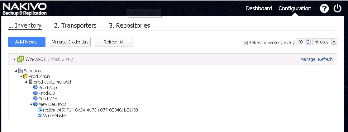 Configuring NAKIVO Backup & Replication Inventory -vCenter-4