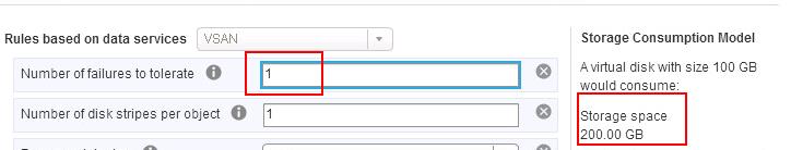 Virtual SAN storage policies