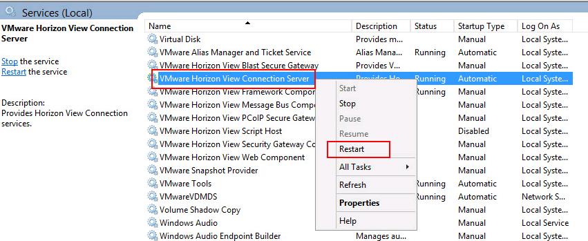 Horizon View 7 Administrator page displays a blank error window _4