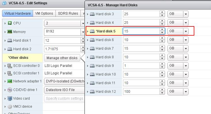 Increase Disk Space on VCSA 6.5_2