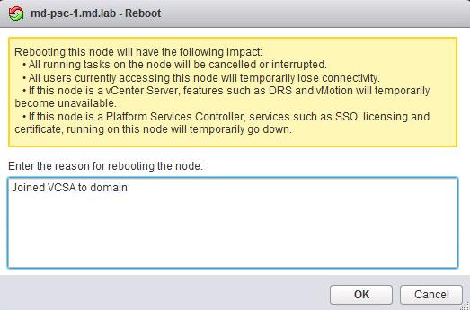 Join VCSA 6.5 to Active Directory Domain_5
