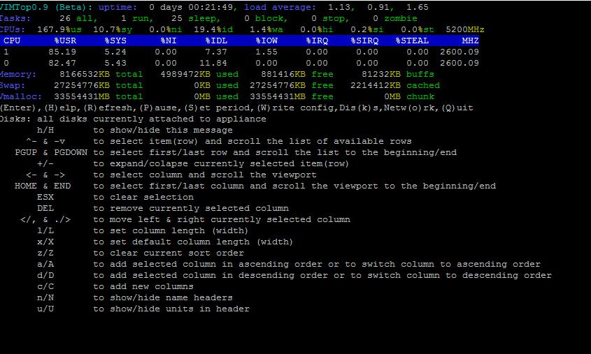 Monitor vCenter Server Appliance 6.5 performance using vimtop_6