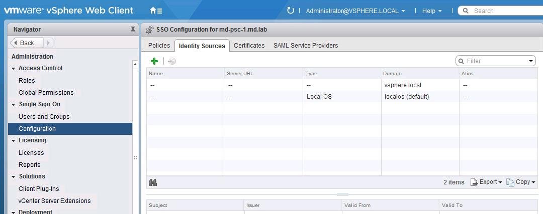 Active Directory Authentication to vCenter 6.5