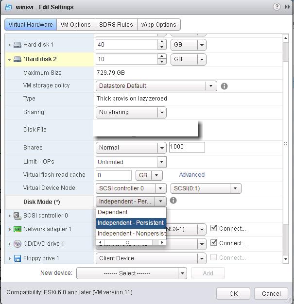 Exclude VM disk from VMware Snapshot