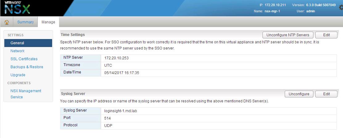 Forward NSX Manger logs to Log Insight_4