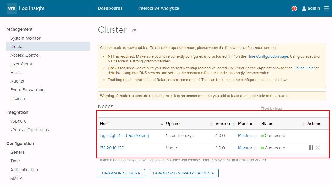 adding Worker nodes to vRealize Log Insight Cluster_7