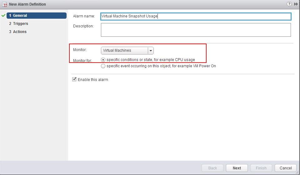 vCenter Alarm for VMware Snapshot Usage_2