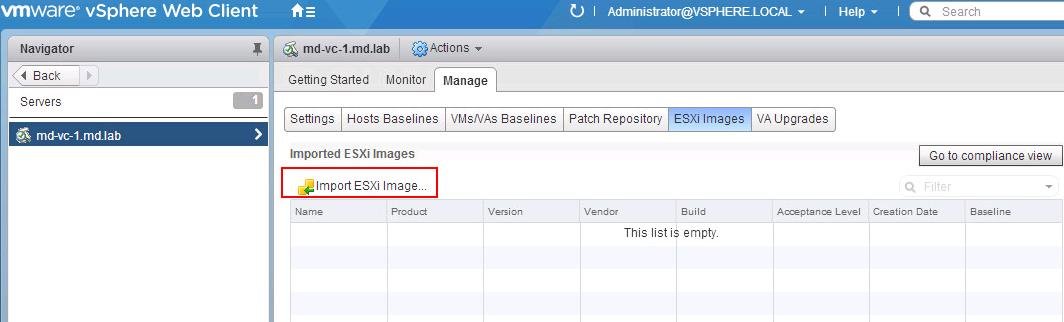 Upgrade ESXi 6.0 to ESXi 6.5 using VMware Update Manager_