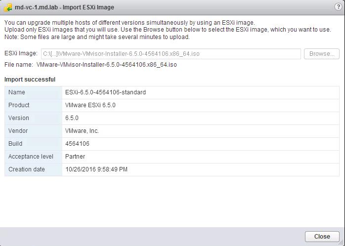 Upgrade ESXi 6.0 to ESXi 6.5 using VMware Update Manager