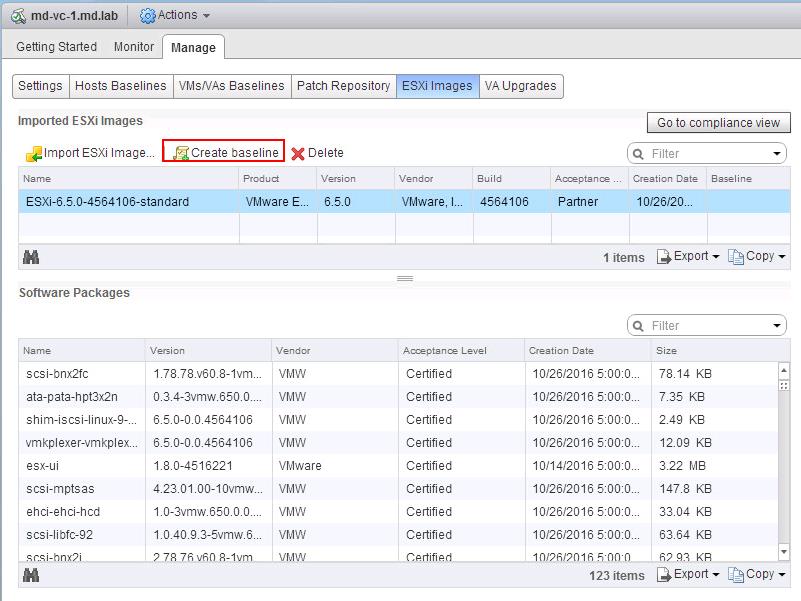 Upgrade ESXi 6.0 to ESXi 6.5 using VMware Update Manager