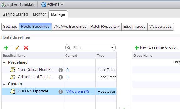 Upgrade ESXi 6.0 to ESXi 6.5 usinVMware Update Manager