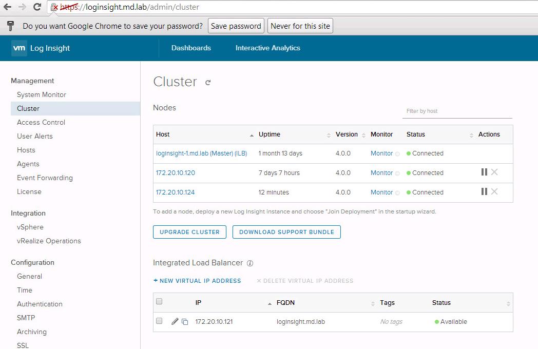 Upgrade vRealize Log Inisght Cluster