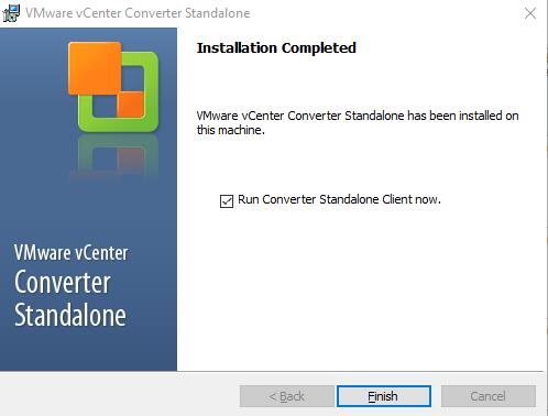 v2v with vcenter converter standalone client