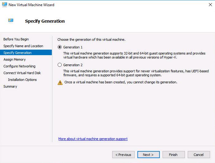 Create Virtual Machine in the Microsoft Hyper-V Server