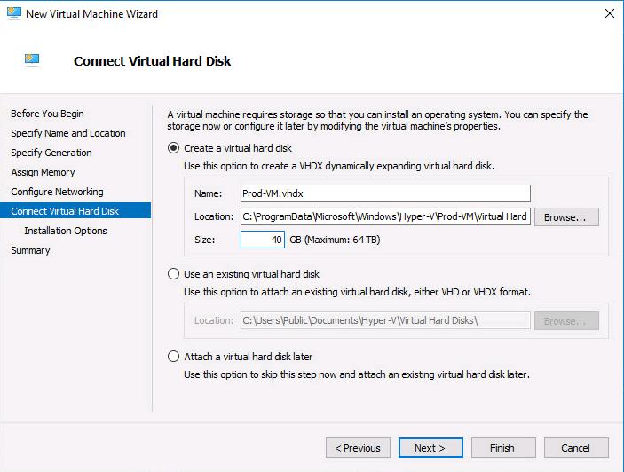 Create Virtual Machine in the Microsoft Hyper-V Server