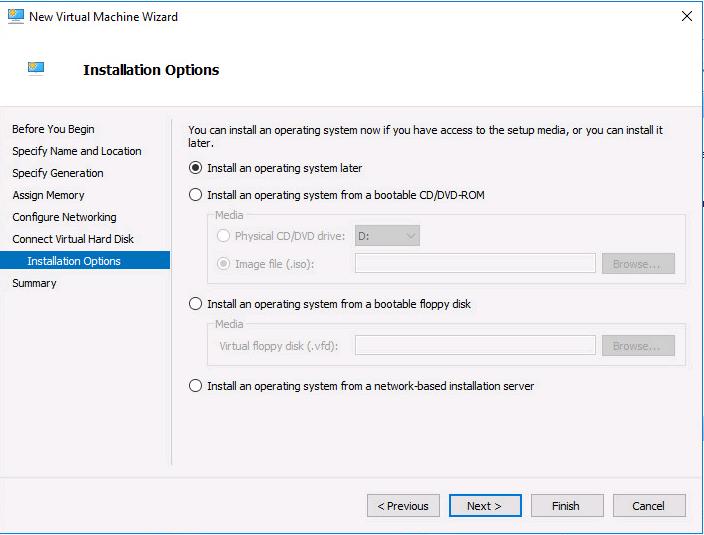 Create Virtual Machine in the Microsoft Hyper-V Server