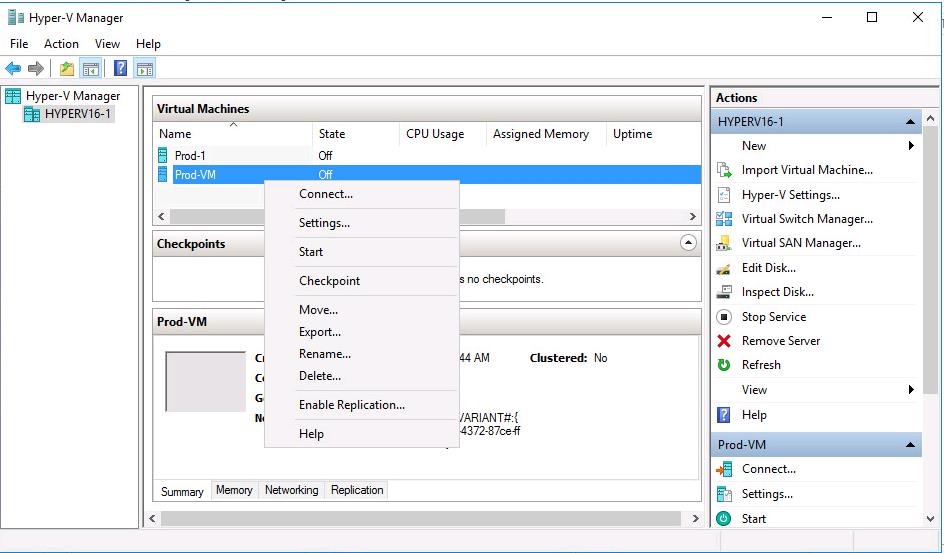 Create Virtual Machine in the Microsoft Hyper-V Server