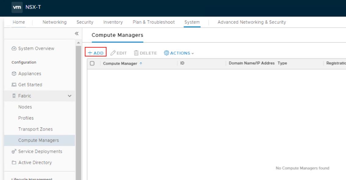 Add NSX-T Compute Manager