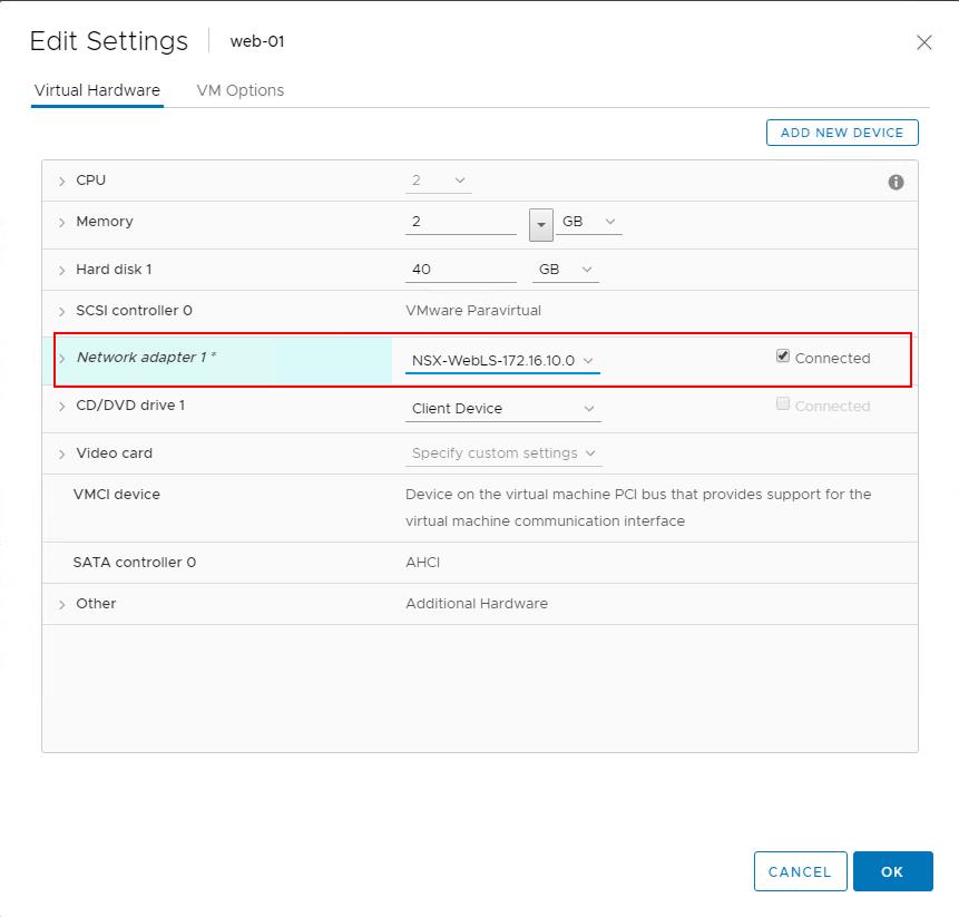 Migrate VM Network to N-VDS