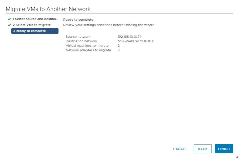 Migrate VM Network to N-VDS