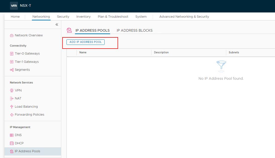 Create NSX-T IP Pool
