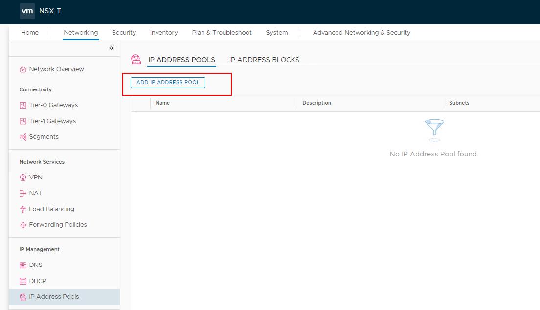 Create NSX-T IP Pool