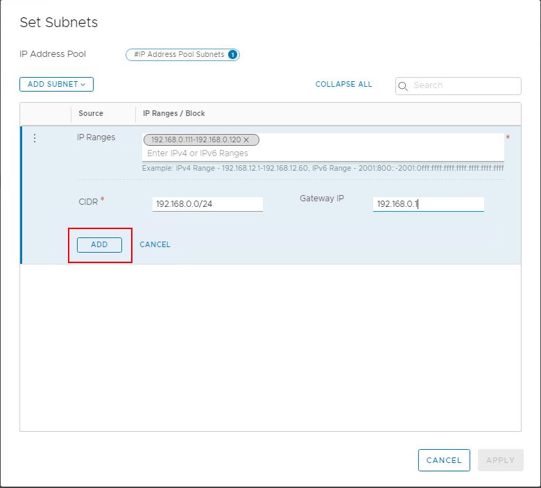 Create NSX-T IP Pool