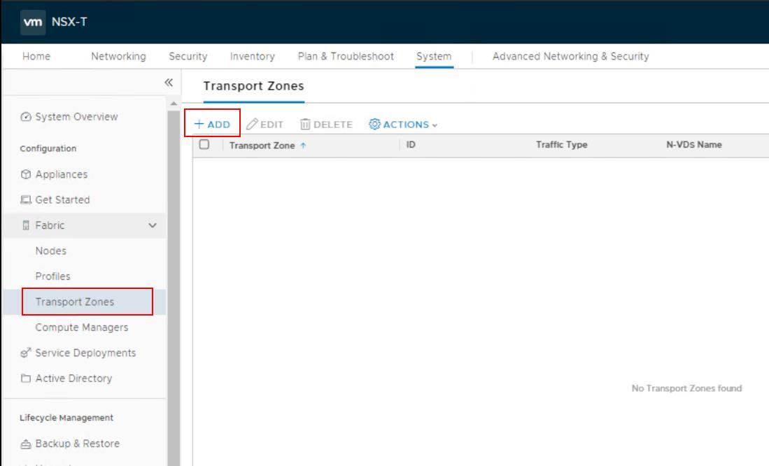 Create NSX-T Transport Zone