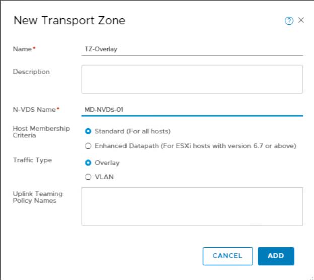 Create NSX-T Transport Zone