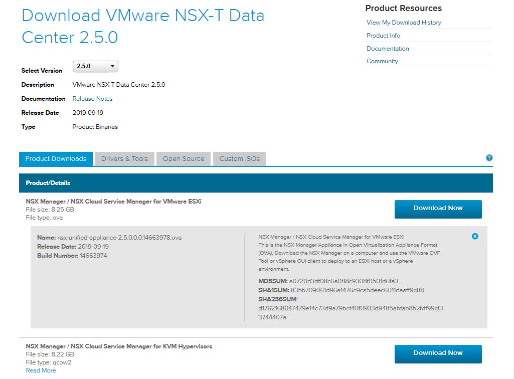 Download NSX-T Manager Unified appliance