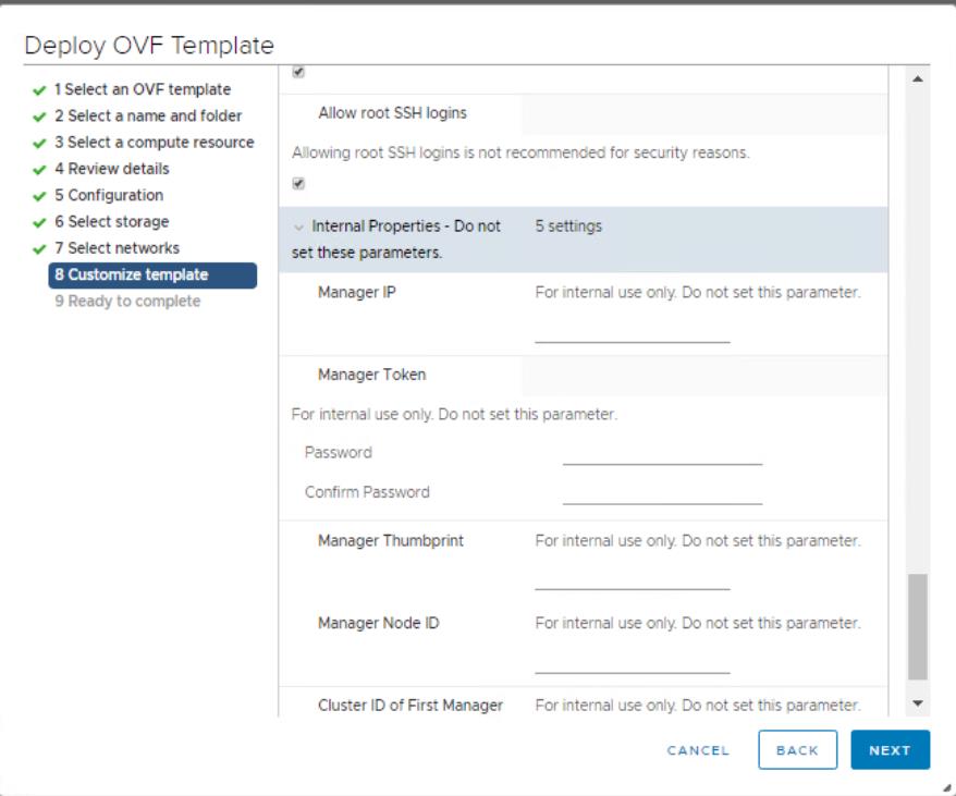 NSx-T manager properties