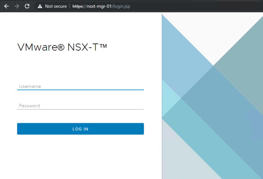 Login to NSX-T manager