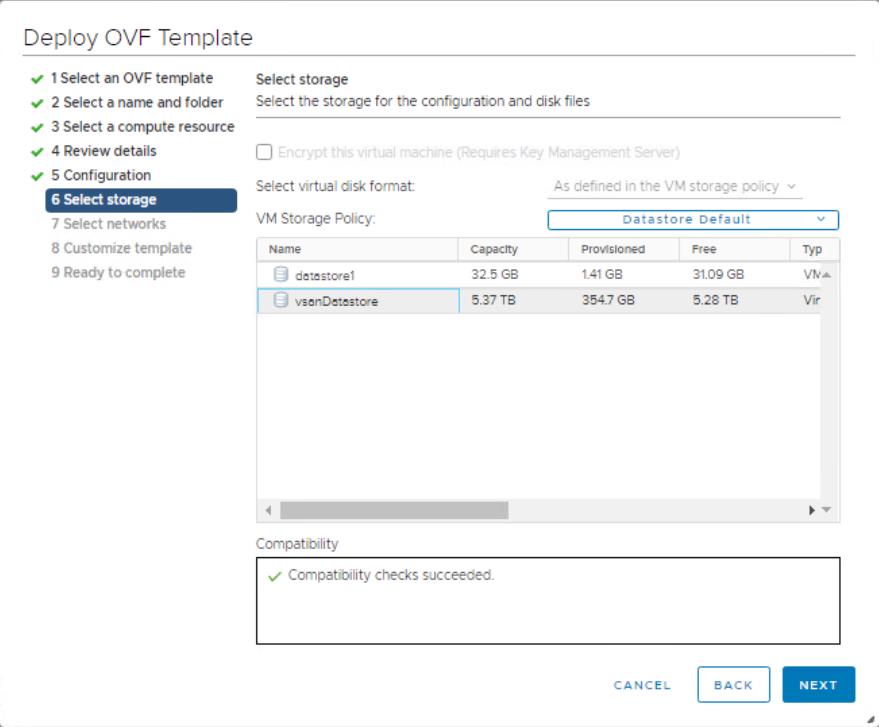 datastore for NSX-T Manager