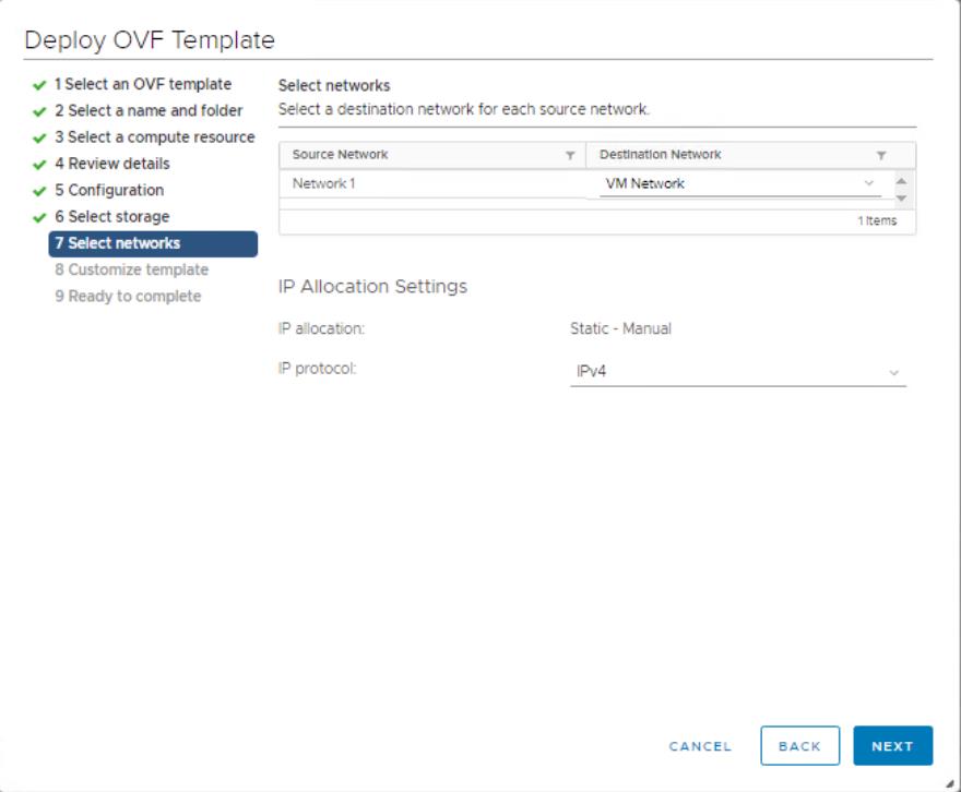 Network for NSX-T unified appliance