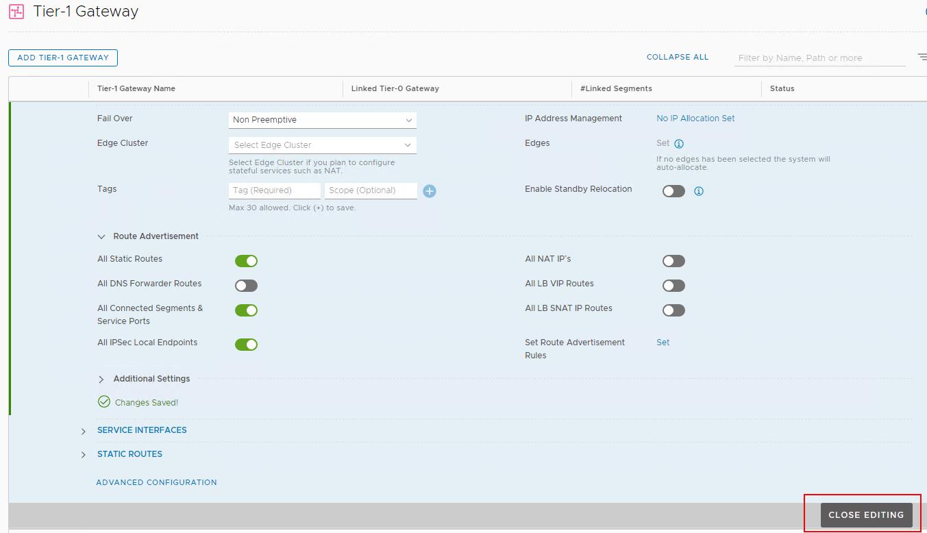 NSX-T Tier-1 Gateway