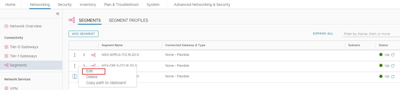 Connect NSX-T Segments with Tier-1 Gateway