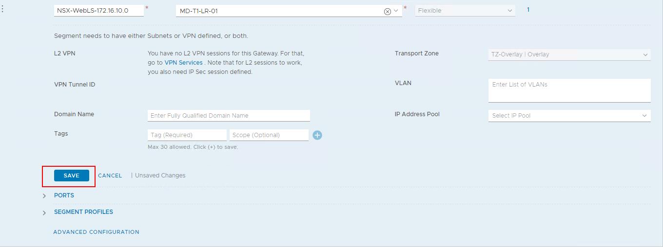Connect NSX-T Segments with Tier-1 Gateway