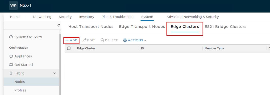 Create NSX-T Edge cluster