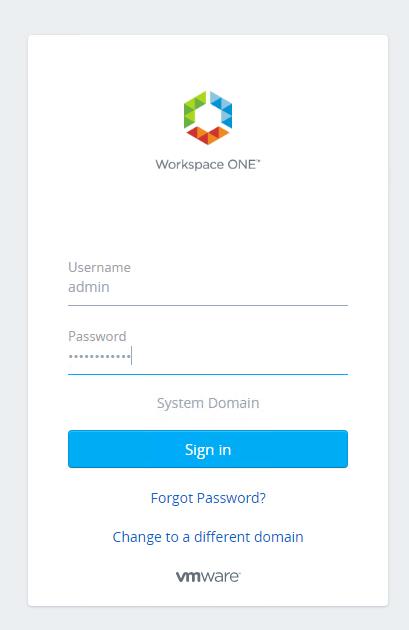 VMware Identity Manager - admin Login