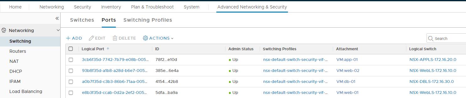 NSX-T segment ports