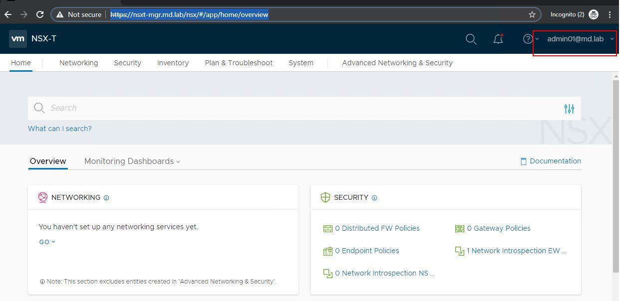 Integrate NSX-T Manager with vIDM